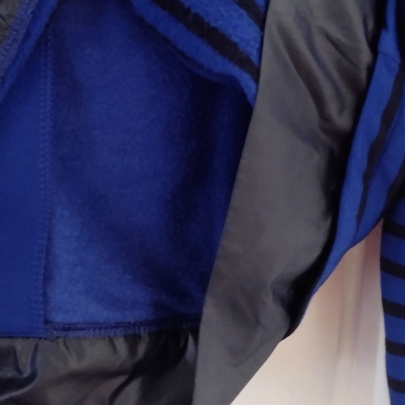 Chico's Cobalt Blue Soft Zenergy Zip Up Jacket XL Striped Athleisure Lounge - Picture 11 of 15